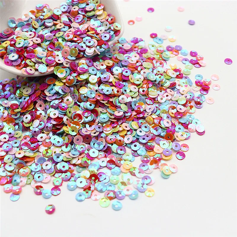 Round cup sequins 10 g PVC round concave color bulk sequins 4 mm 5 mm wide suitable sewing wedding crafts women's accessories