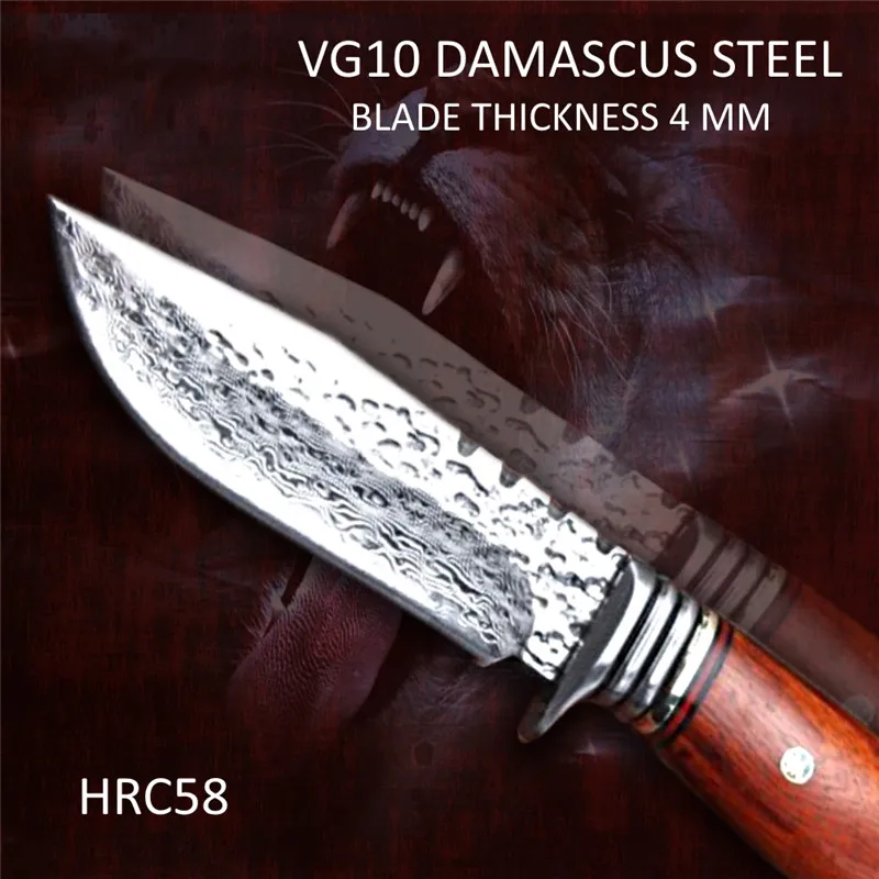 EDC VG10 нож с фиксированным лезвием из дамасской стали тактический универсальный