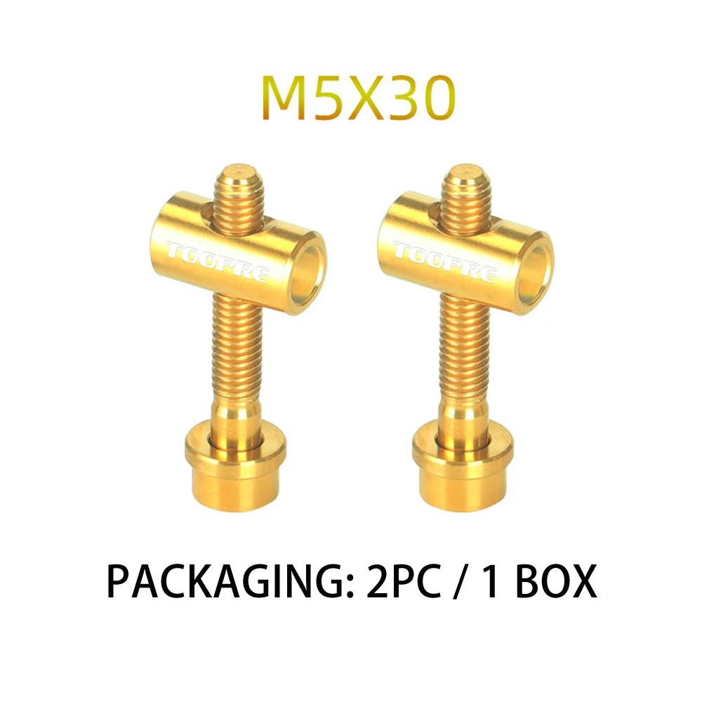 M5 30 Gold MOTSUV велосипед 2 шт M5x30/40 мм болты для подседельного штыря из титанового сплава Thomson крепежный болт Ti велосипедный светильник - Цвет: M5 30 Gold