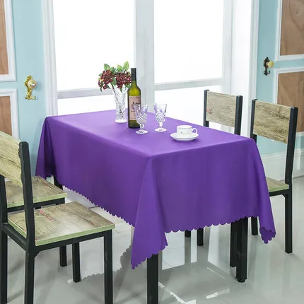 Dark Purple 1 шт. мульти размер Современный Прямоугольник обычный отель банкет полиэстер скатерть для ресторана украшение белая скатерть крышка 15 цветов - Цвет: Dark Purple