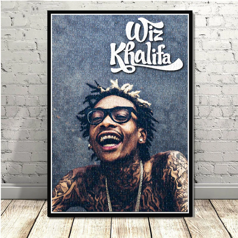 Горячая Wiz Khalifa Рэпер Хип хоп музыка Звезда Певица Холст Картина маслом постеры