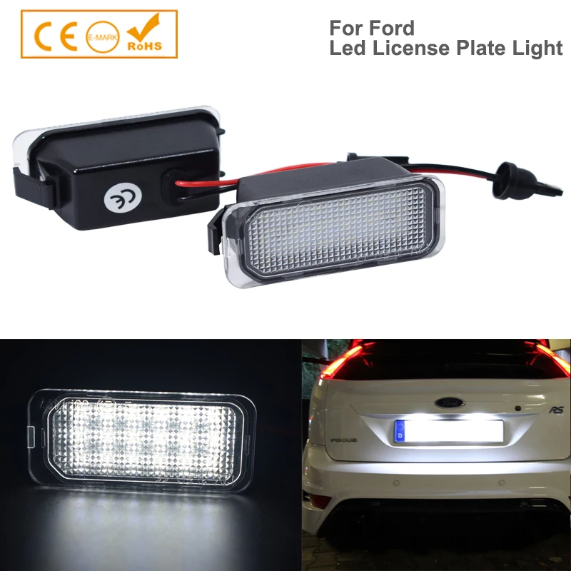 2 шт. 6000K белый 18 SMD светодиодный светильник номерного знака в сборе для Ford C Max Transit