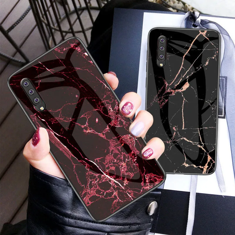 

Marble Glass Case For Samsung Galaxy A50 A70 A10 A20 A30 A40 A60 A70 2019 M10 M20 S10 E S8 S9 Plus Note 8 9 10 Pro A7 2018 Cover