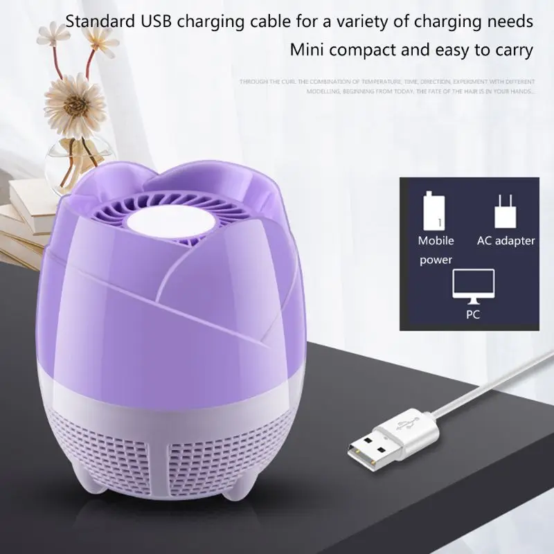 Прямая поставка USB Электрический москитный убийца светодиодный светильник от комаров волна Фотокатализ немой отпугиватель мух светодиодный Ошибка ловушка для насекомых Zapper ловушка