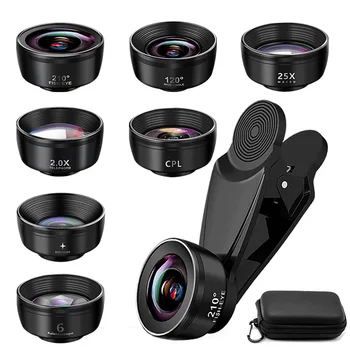 

TOKOHANSUN 7 in 1 Mobile phone Lens Telephoto Fisheye lens Wide Angle Macro Lens+CPL/Flow/Radial/Star Filter for all smartphone