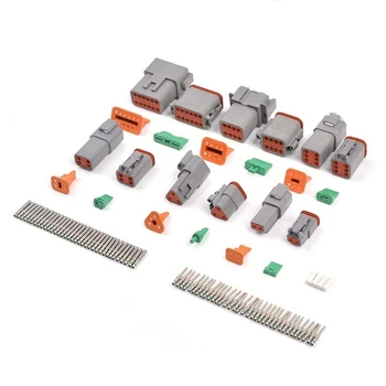 

DT Connector Kit-IP67 Waterproof Electrical Connector Plug 35 Pairs Barrel-Shaped Solid Terminal Pin Socket 14-16 AWG