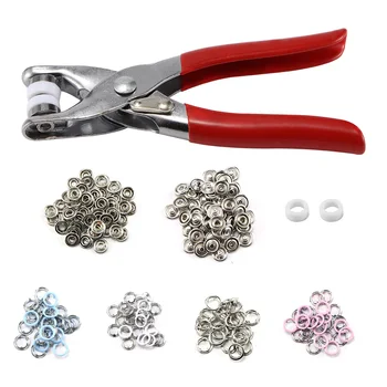 

200pcs /Lot 4 Colors Buckle Buttons Metal Pliers Snap Buttons Claw Buckle Installation Tool For Rivet Children Clothing Buttons