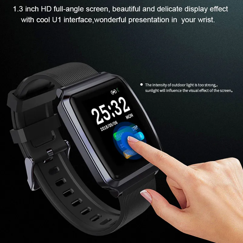 Смарт-часы для мужчин и женщин, сенсорный цветной экран, кровяное давление, умные часы для женщин, пульсометр, трекер активности, часы для Android IOS