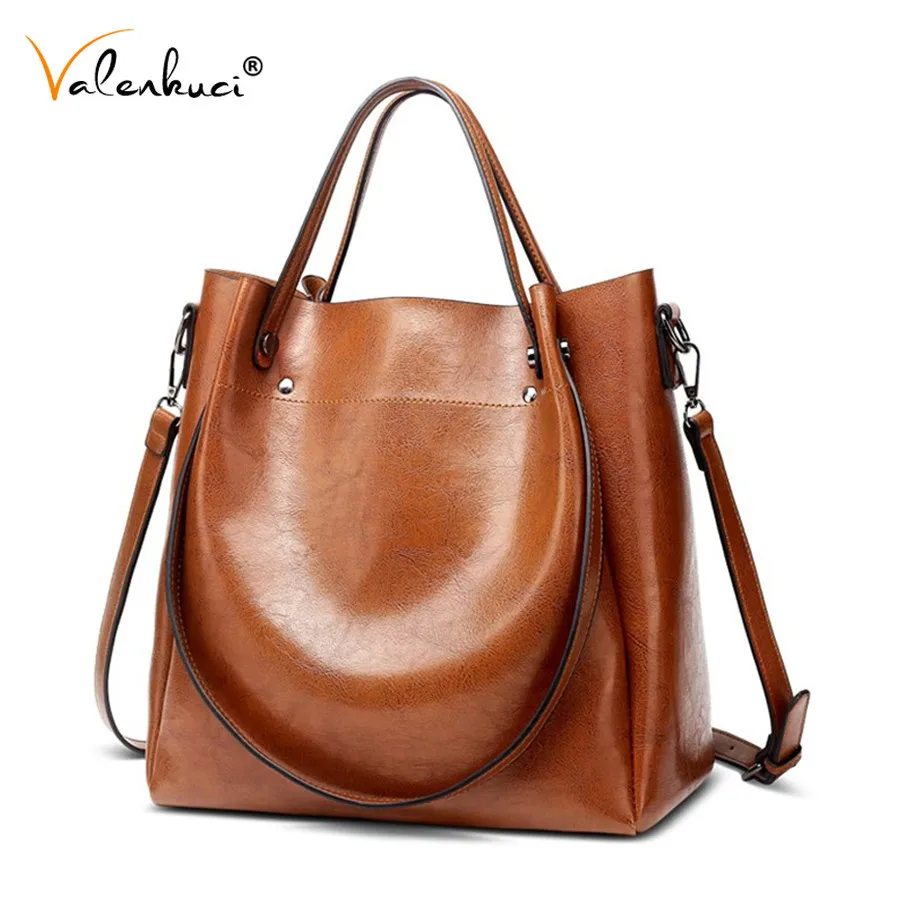 Bolso de mano informal para mujer, bolso grande de hombro, de piel sintética, tipo cubo, tipo bandolera, suave, para compras