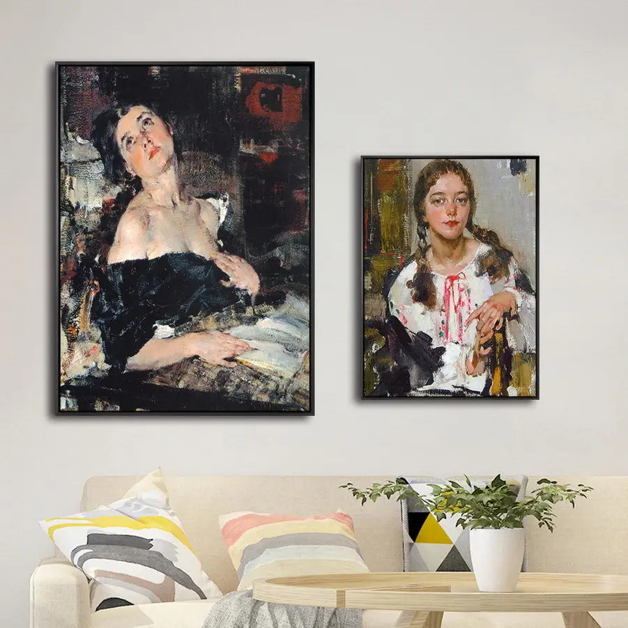 

America Giclee Print Painting Core Customizable Nicolas Fee xin ou Style Classical Figure Portrait Hanging Painting Heart