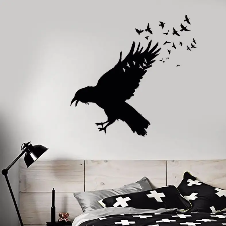 Наклейка интерьерная черно-белая. Виниловые наклейки на стену. Трафареты для декора стен. Наклейки на черную стену. Декоративные наклейки для интерьера на стены.