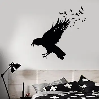 

Vinyl Wall Decal Black Raven Flock Of Birds Wall Sticker Gothic Style Home Decor Birds Animal Vinyl Wall Sticker Decor 3407
