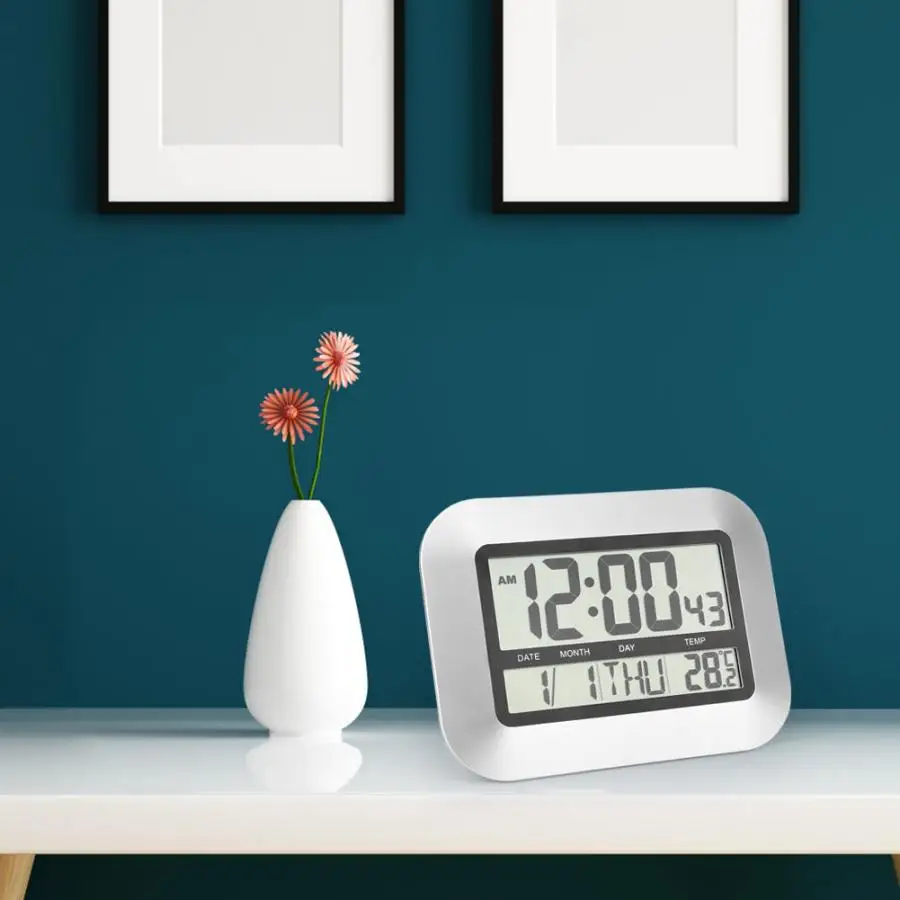 Household Multi-Functional Fashionable Digital Clock Electronic Thermometer with Calendar Display