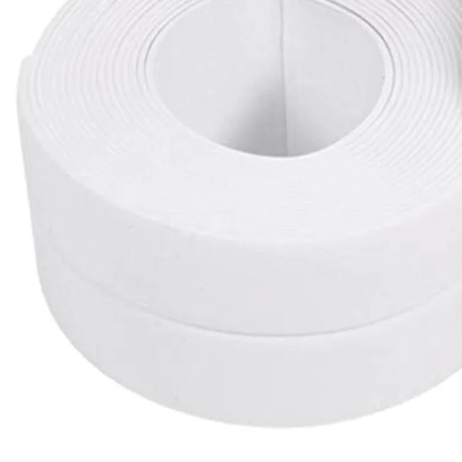 Mildewproof Tape Self-Adhesive Waterproof Wall Strip Corner Protective Sticker for Bathroom Kitchen 320 x 3.8 cm(White