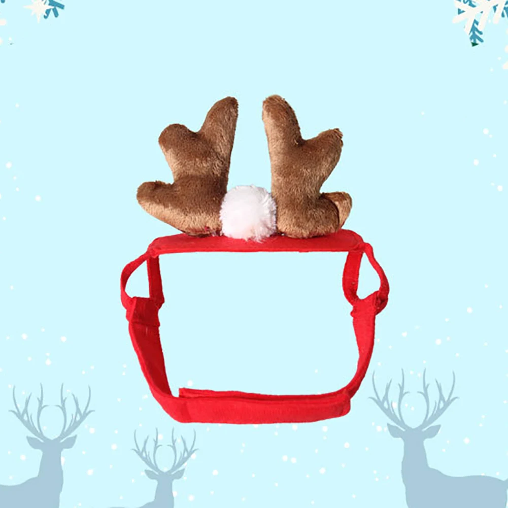 1Pc Merry Christmas Pet Dog Cap Deer Antler Headband Christmas Party Holiday Headwear Hat Gift Dog Pet Supplies
