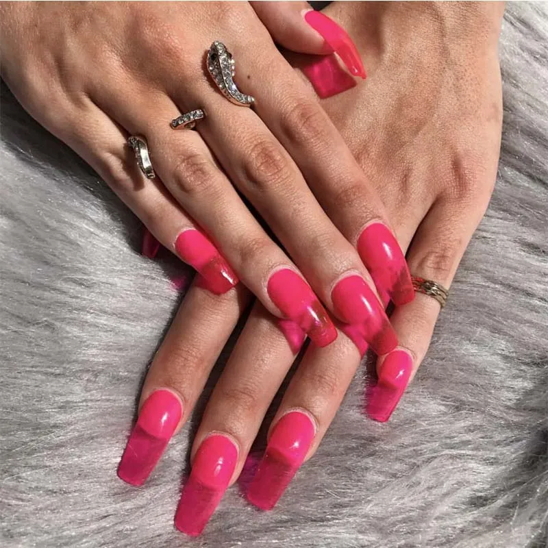 style2 Новые корейские Ins летние носимые синие длинные квадратные головки поддельные кончики для ногтей женские маникюрные украшения DIY Искусственные накладки для ногтей 24 шт - Цвет: style2