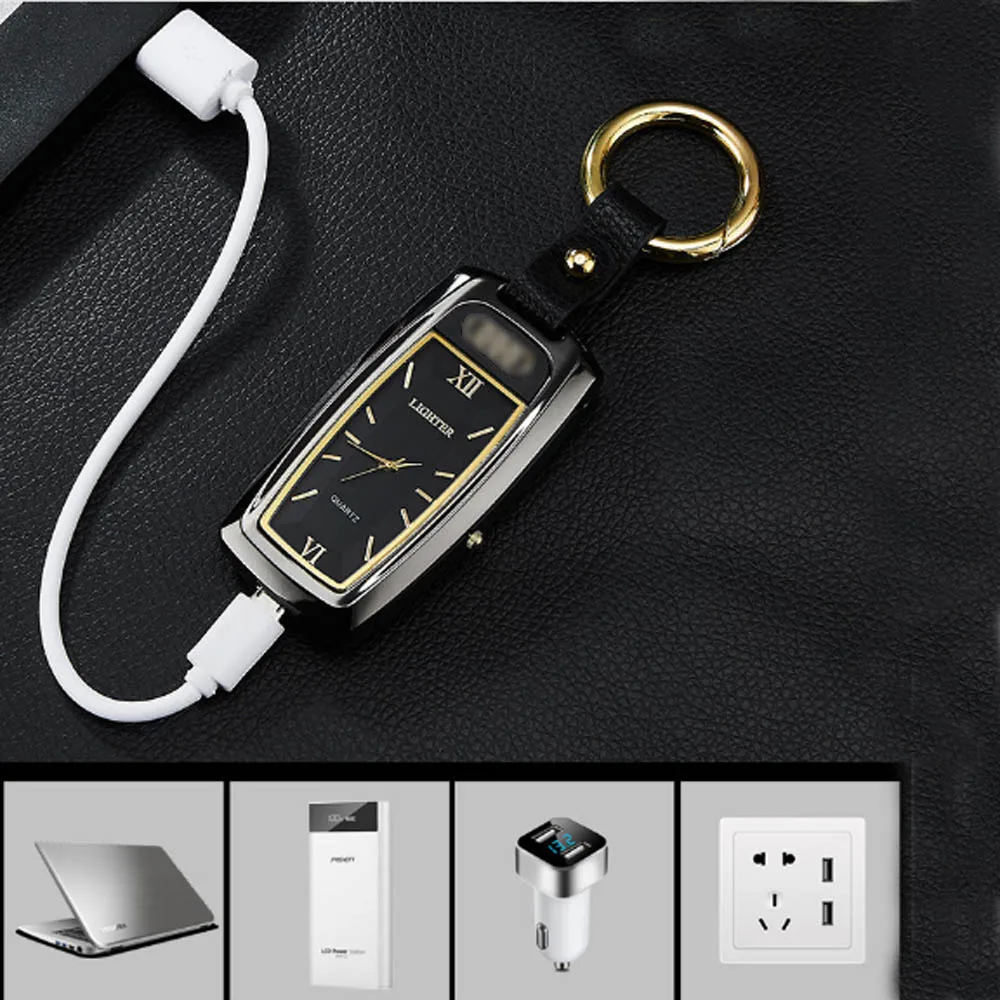 Multifunctional watch USB cigarette lighter flashlight