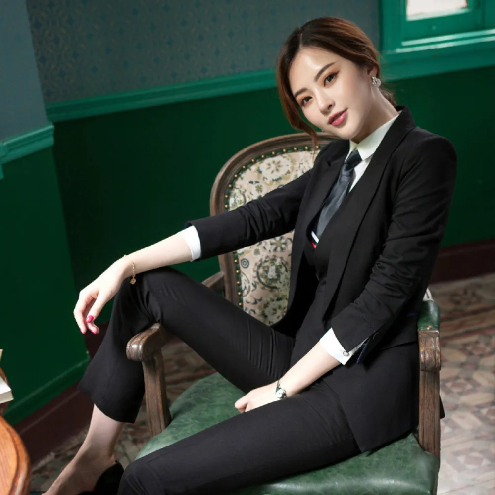 

Temperament Suit Suit Ladies British Style Coats Suits Women Elegant Suit OL Professional Wear Lady Coat Big Size