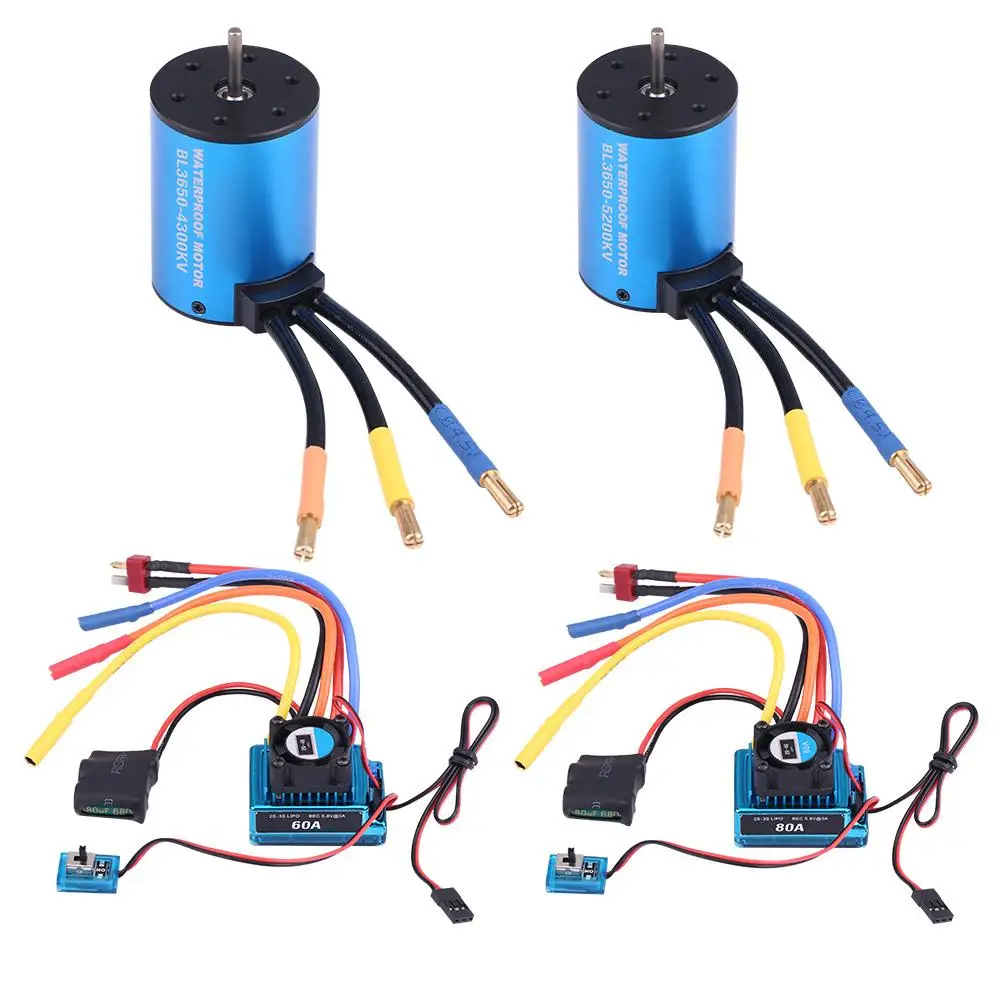 

Hot Rcharlance Waterproof Brushless Set 3650 Motor With ESC for 1/10 Scale RC Car High purity copper windings RC Accessory 2019
