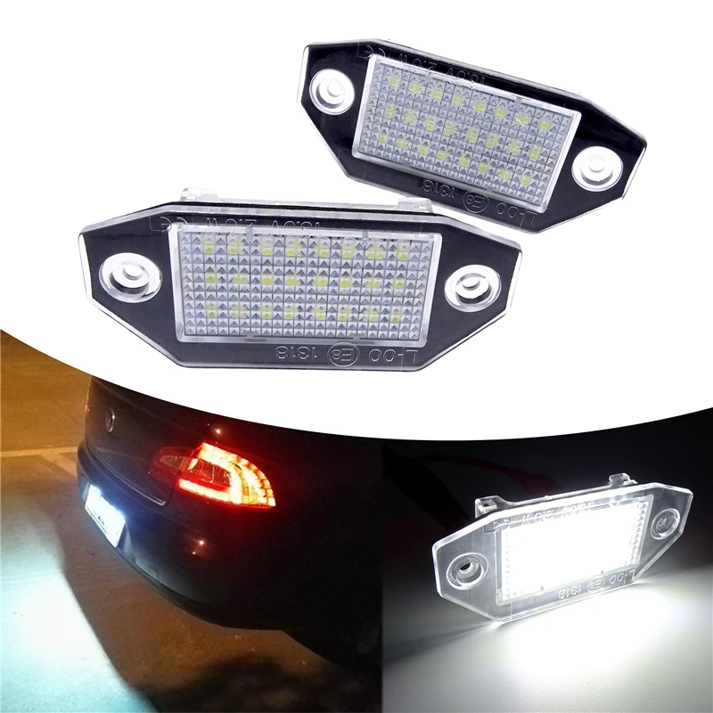 2 предмета номер Подсветка регистрационного номера автомобиля Led Подсветка регистрационного номера лампы для Ford Mondeo MK3 2000-2007 4/5 двери дневные ходовые огни 12V Белый 24SMD