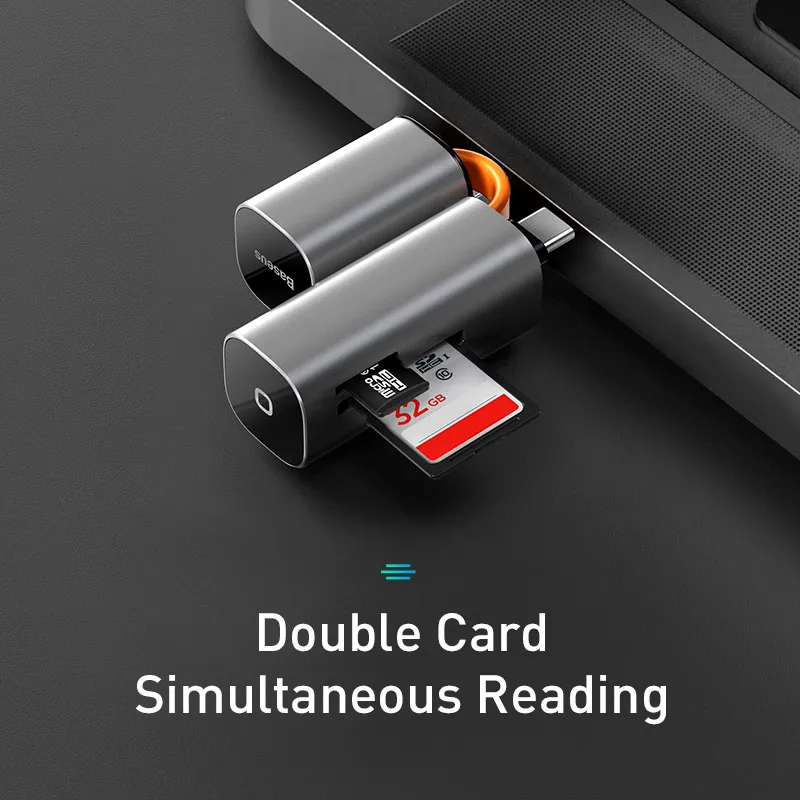 Baseus 2 in 1 Card Reader USB 3 0 Type C to SD Micro SD TF 5