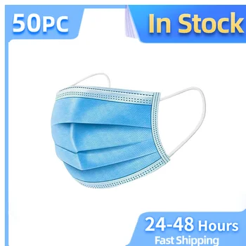 

A Box Of Disposable Masks With Breathable Blue Masks 50pcs Breathable Mascarillas Cotton Facemask For Adults Christmas halloween
