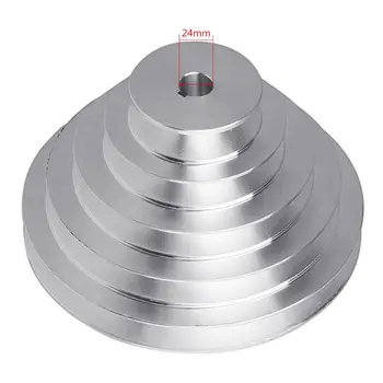 

Aluminum A Type 5 Step Pagoda Pulley Wheel 150mm Outer Dia for Timing V-Belt 28TC
