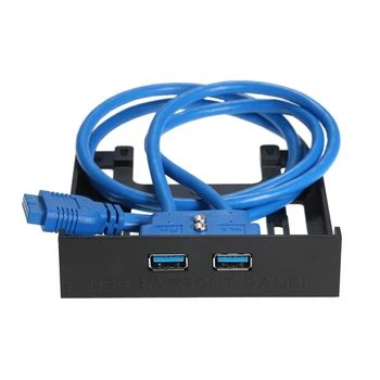 

USB 3.0 Front Panel Hub 2 Port Expansion Bay 20 Pin to USB3.0 60cm Bracket Adapter Cable for PC Desktop 2.5" Floppy Bay