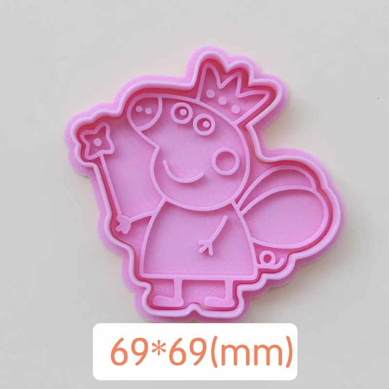 Peppa Pig Cookie Cutter 3d Cartoon Cute Push-type Baking Accessories Bakery Tools Kitchen Supplies Halloween Party Decoration