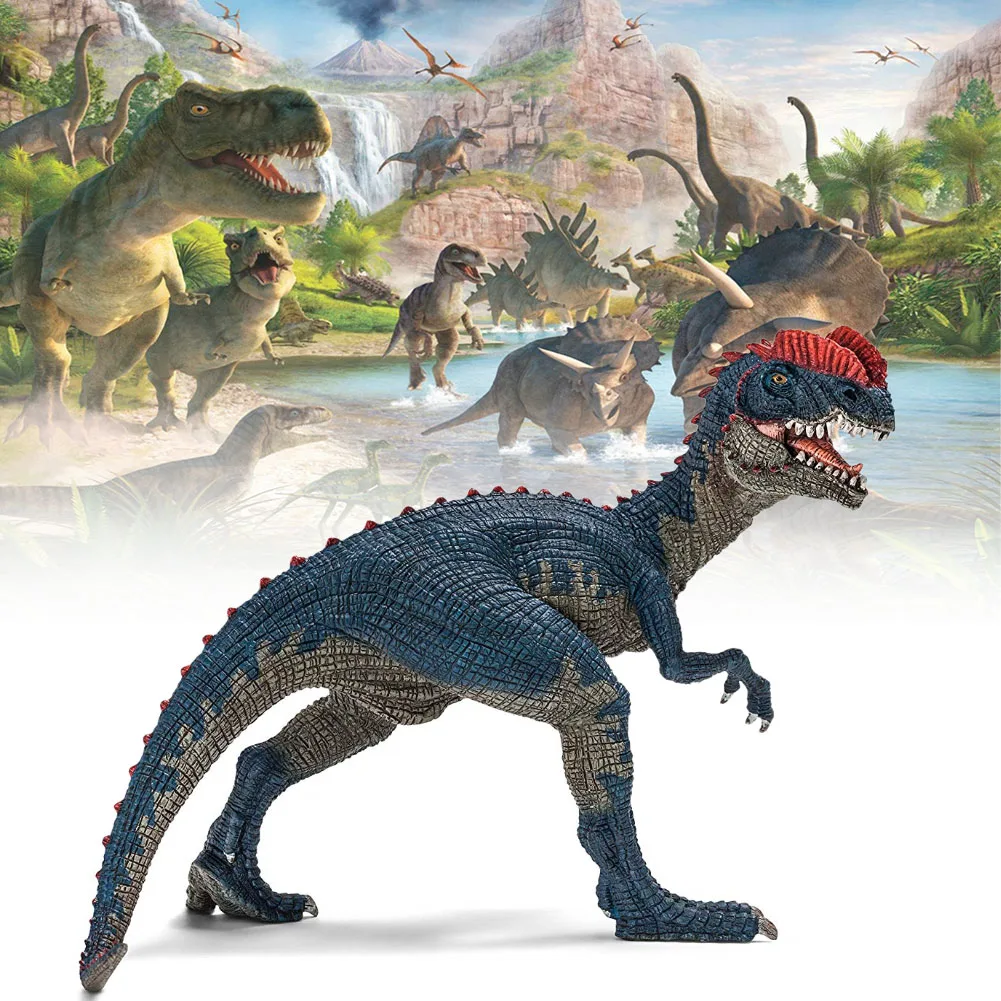 

4 Inch 14567 Dilophosaurus Dinosaur Double Crown Lizard PVC Action Diagram Action Figures Toy For Kids Boy Gift