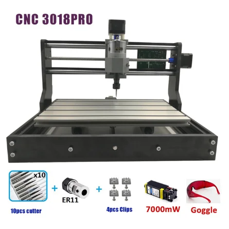 CNC 3018 PRO лазерный гравер дерево ЧПУ маршрутизатор машина GRBL ER11 DIY гравировальный станок для дерева PCB ПВХ Мини CNC3018PRO гравер - Цвет: 3018PRO with 7000mW