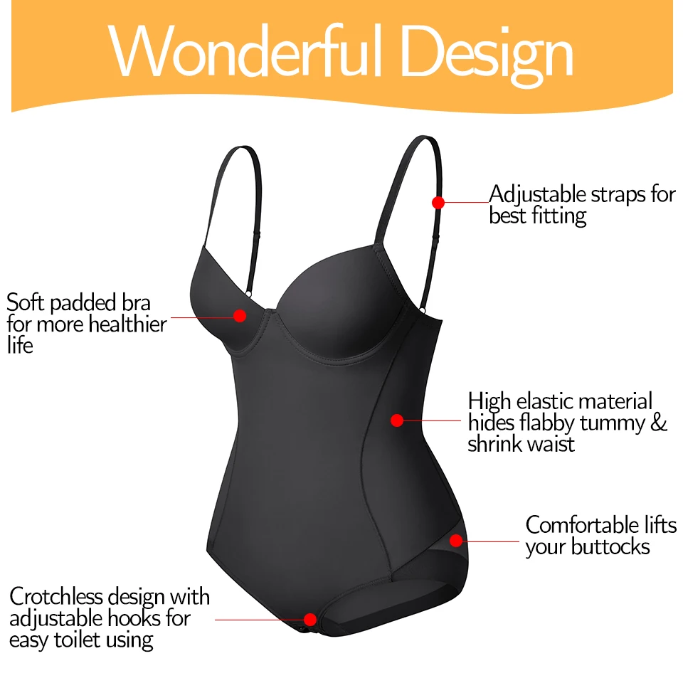 shapewear for tummy Women Shapewear Bodysuits Waist Trainer Vest Slim Full Body Shaper Built-In Bra Camisole Tops Tummy Control Slimming Underwear assets by spanx