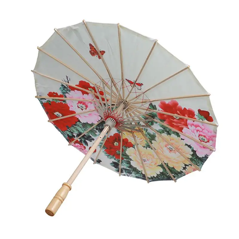 Традиционный китайский художественный зонтик, масляная бумага, окрашенный цветочный узор, классический стиль, зонтик для украшения дома, косплей реквизит