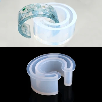 

Open Cuff Silicone Mold Jewelry Making Bracelet Bangle Mould For Resin Flower DIY