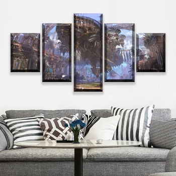 

One Set 5 Panel Sci Fi Steampunk Fantasy Researcher Robot Poster Modern Artwork Home Decorative Wall Art Picture Canvas Print