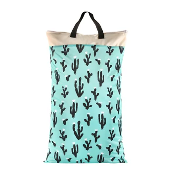 

Laundry Storage Cloth Diaper Bag Portable Printed Wet Dry Travel Baby Hanging Daily Large Capacity Home Washable Double Zipper