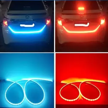 

Ice Blue Red Flexible Flow LED Reverse Flash Lights Strip Trunk Light Rear Tail Brake Lamp Dynamic Turn Signal LED Streamer 120