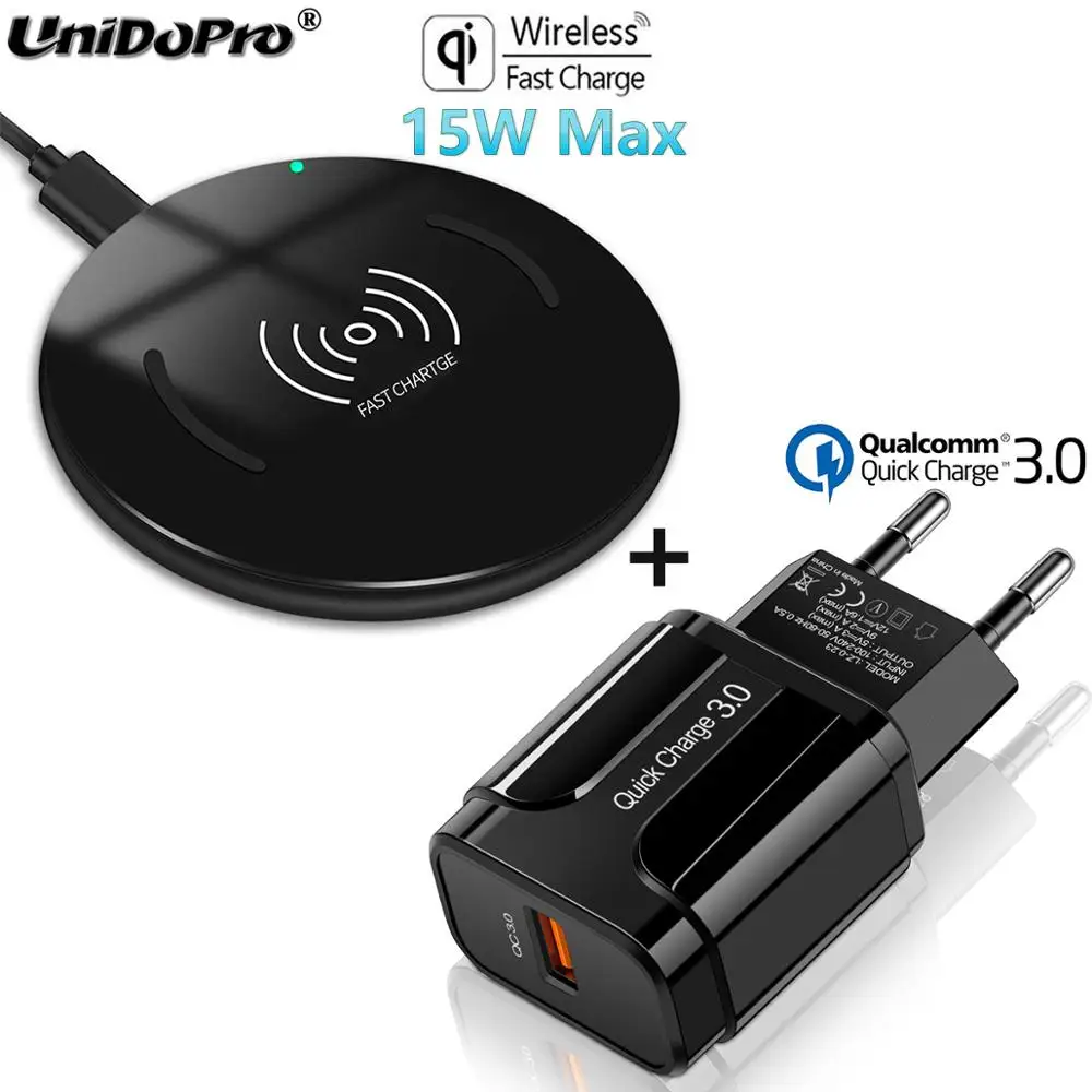Qi 15 Вт Быстрое беспроводное зарядное устройство W QC 3 0 ЕС адаптер для Blackview BV9900 BV9800