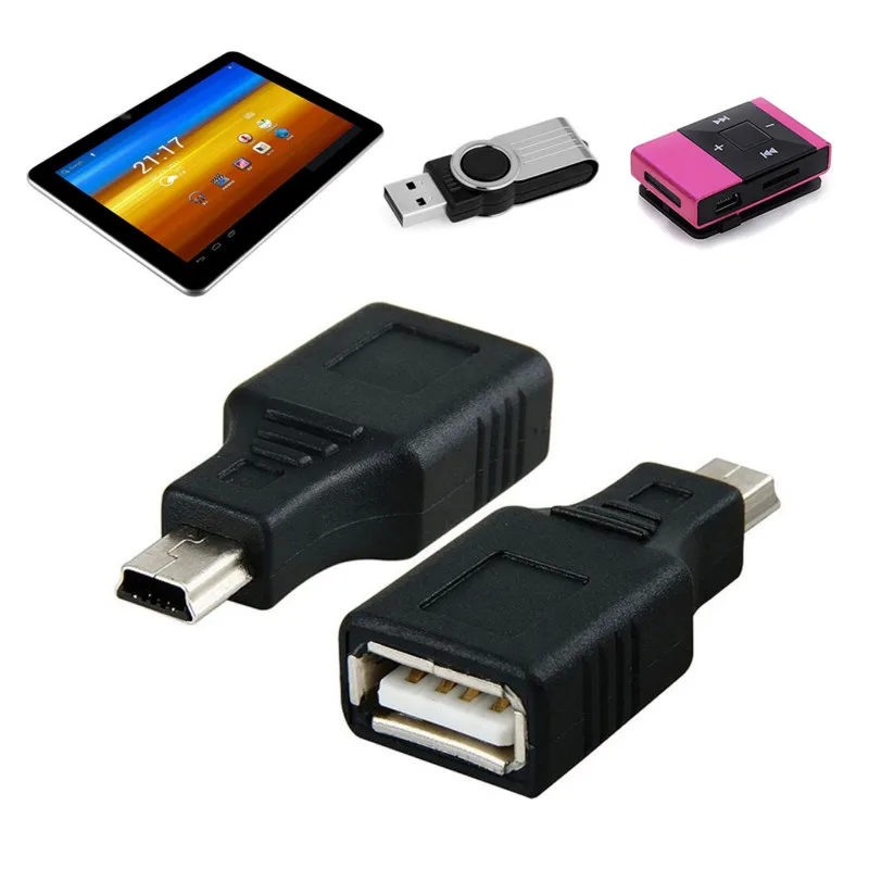 Адаптер OTG черный USB 2 0 A гнездо к Micro B 5 Pin Male mini адаптер 2019 Новый конвертеры для