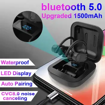 

LED Display Digital Touch Wireless Headset Stereo bluetooth Earphone with Charging Box CVC8.0 Noise Canceling Automatic pairing