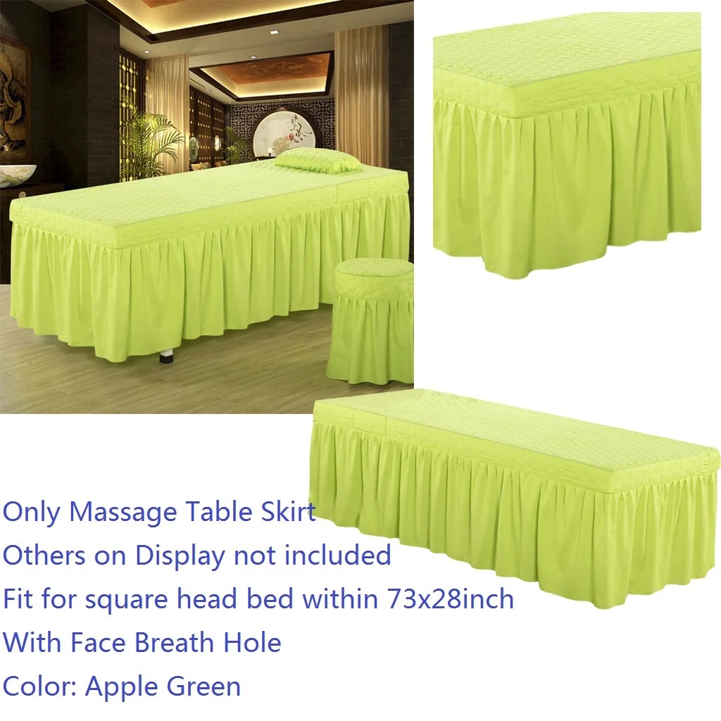 

Standard Massage Table Skirt Beauty Face Facial Bed Cover Linen Valance Sheet 73x28inch With 54 Drop Skirt