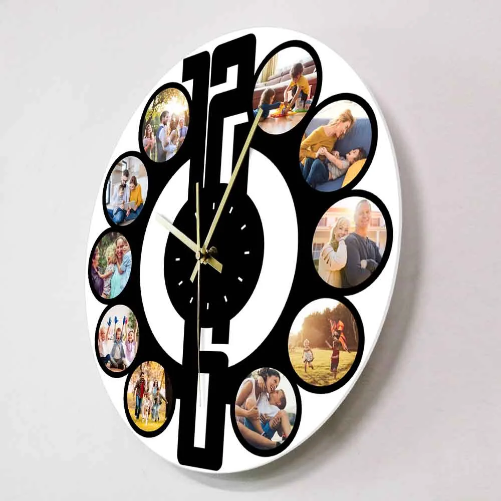 Ruixia Horloge Personnalisable Avec Photo Horloge Murale En Cadre Photo Horloge En Verre Photo Personnalise Decoration Maison Bureau Cadeau Pour Noel Maman Papa Anniversaire Cuisine Et Maison Pendules Murales Kalchem Com Pl