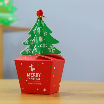 

10Pcs Christmas Party Bags Sweets Carrier Apples Box Favour Candy Xmas Gift Boxes TSH Shop