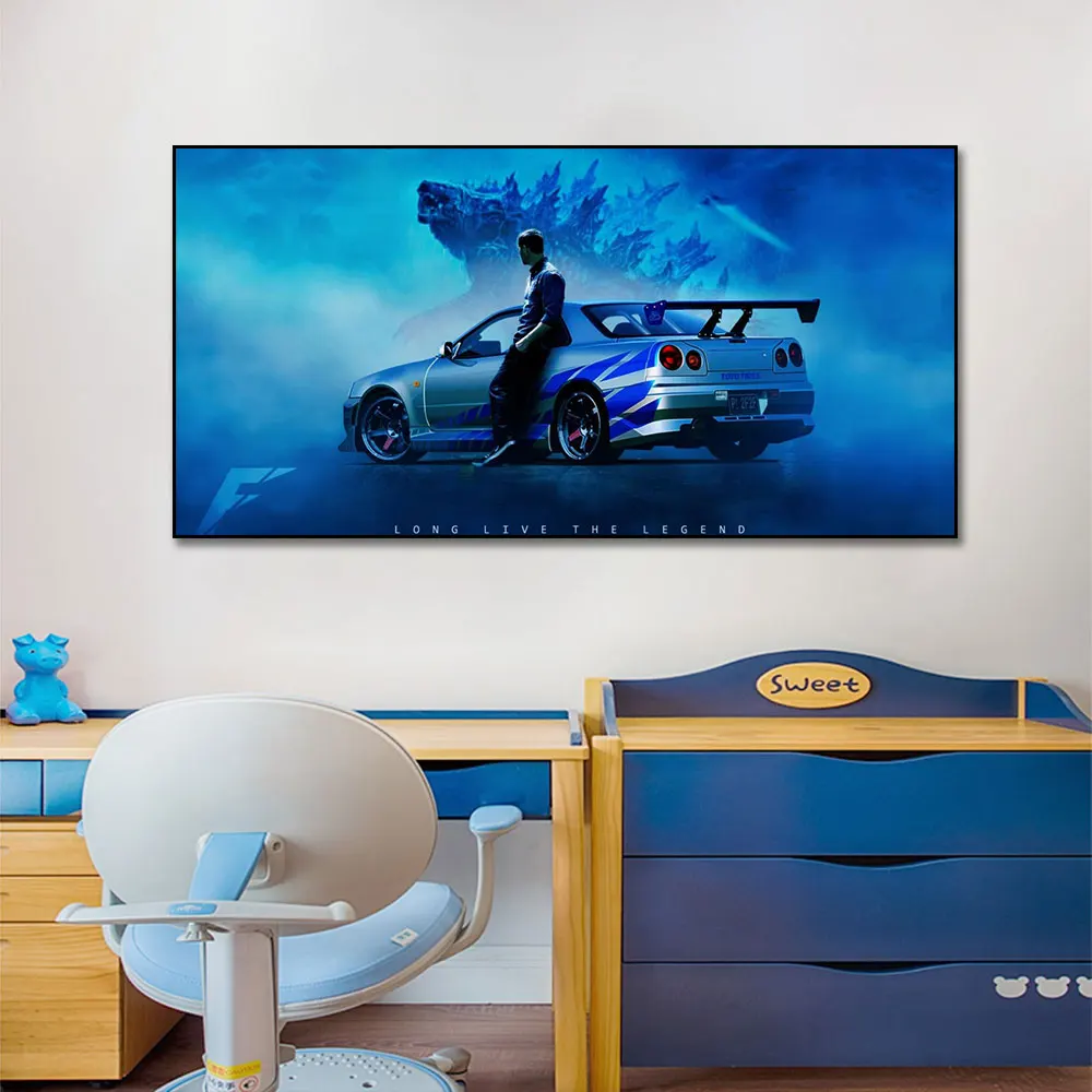 Home Decor Nissan Skyline Gtr R34 Car Fast And Furious Picture Canvas Wall Picture Art 81a Home Decor Posters Prints Vintage Nautical Home Decor Posters Prints