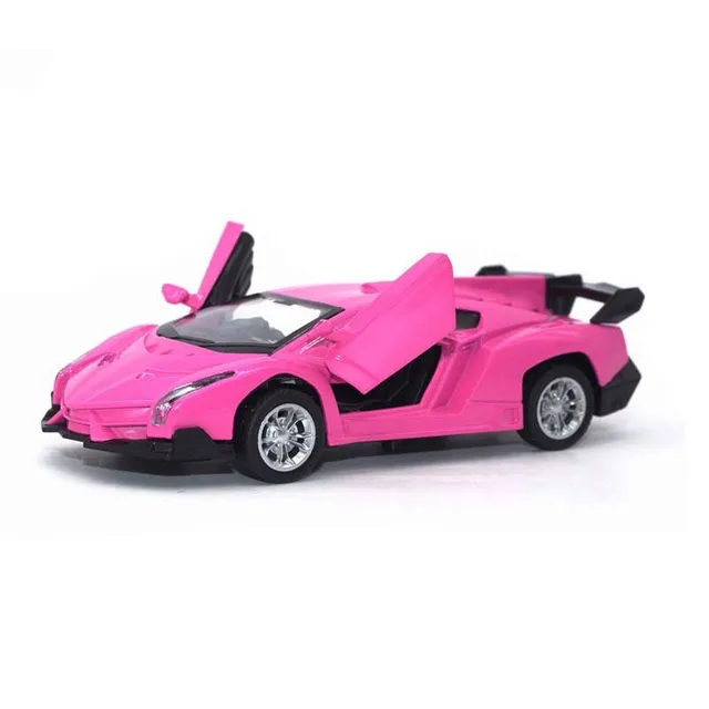 1.32 Poison Sports-car Model Car Diecast Metal Alloy Simulation Pull Back Vehicles Cars Lights Toys For Kids Gifts For Lovely green