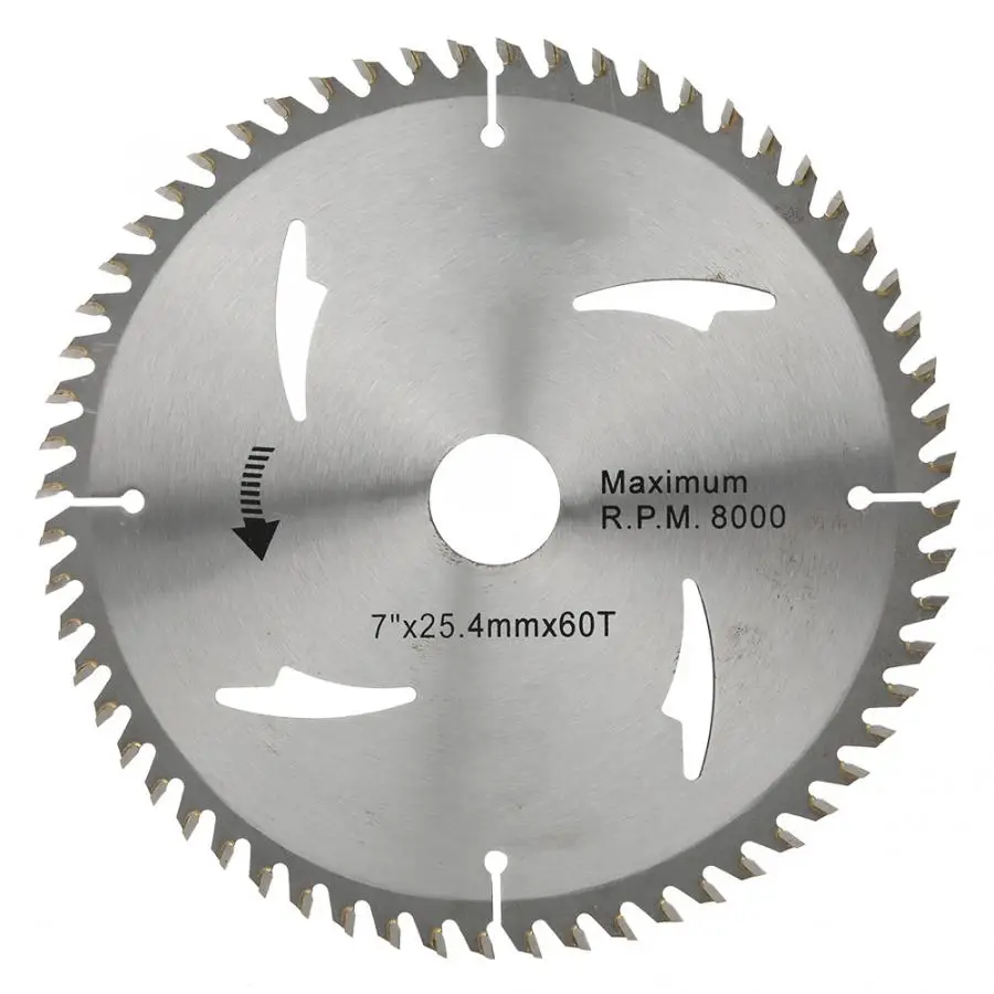 7 inch x 22.54mm x 60T Carbide Circular Woodworking Cutting Disc Cutting Wheel