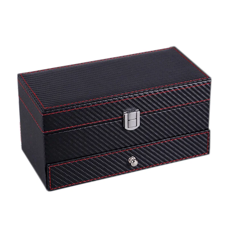 Double PU Leather Box 4 Plaid Watch Storage Box Storage and Display Box Jewelry Storage Box