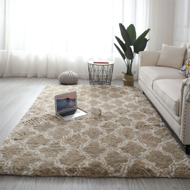 

Tie Dyeing Printed Plush Soft Carpets For Living Room Kids Bedroom Anti-slip Floor Rugs Bedroom Water Absorption Bedside Rugs