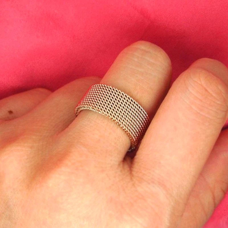 Stainless Steel Mesh Band Ring stainless steel ring,finger ring,jewelry accessories for Men Women