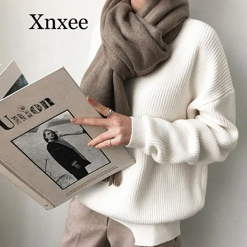 Womens Sweaters 2020 Autumn Winter Casual V Neck Women Pullover Sweater Solid Long Sleeve Fashion Loose Knitted Cashmere Top Womens Sweaters 2020 Autumn Winter Casual V Neck Women Pullover Sweater Solid Long Sleeve Fashion Loose Knitted Cashmere Top